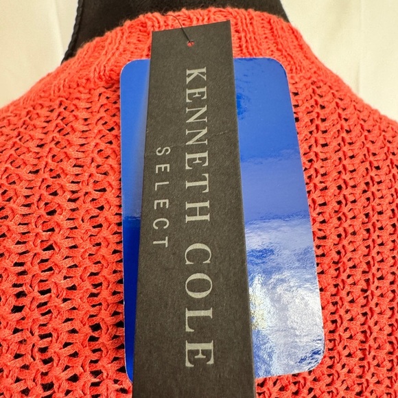 Kenneth Cole Linen Cotton Blend Cardigan Coral - Picture 8 of 10